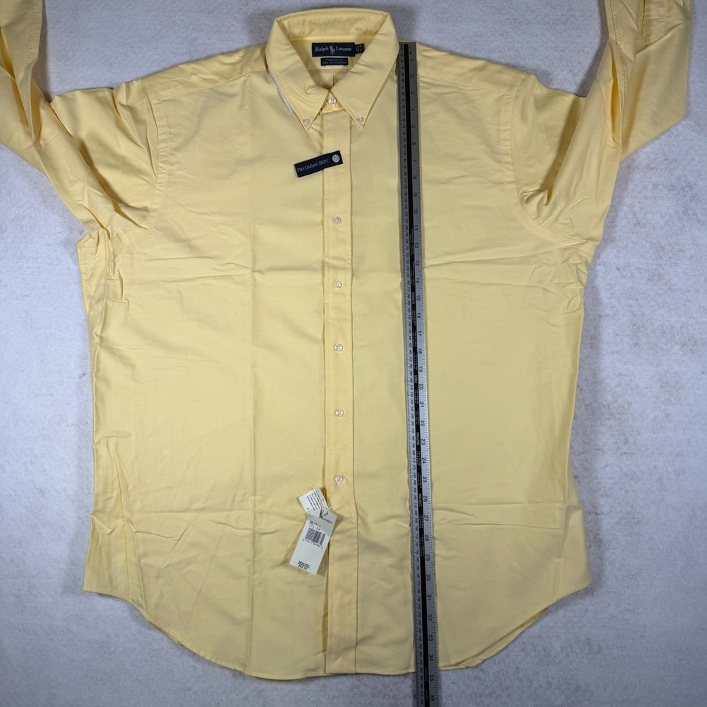 Polo Ralph Lauren Yarmouth Shirt 17.5 34 Yellow Oxford NWT Dress Shirt Pony - Picture 8 of 9